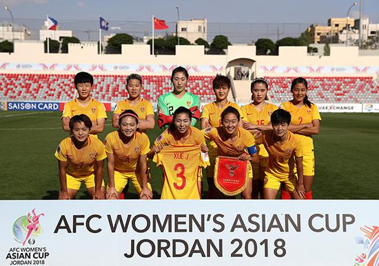 中国女足3-0战胜菲律宾，彭诗梦首发。
